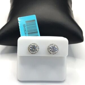 925 Sterling Silver 1.83CT MOISSANITE  Stud Push back unisex Earrings